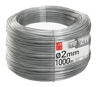 Câble acier galvanisé Ø2mm 25 Kg, env.1000m, argent, grillage | fil tension pour clôture jardin, treillis plante grimpante, tendeur, corde à linge extérieur, montage robuste