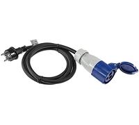 Câble adaptateur CEE 1,5 m - Prise mâle vers prise de terre - Protection IP44 contre les projections d'eau - 230 V/16 A - 3 broches - Pour camping, bateau, camping-car, caravane