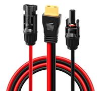 Câble adaptateur connecteur de panneau solaire vers XT60 1 mètre 12 AWG, MC4 vers XT60 câble d'extension pour panneau solaire, câble étanche, compatible avec générateurs portables et stations de