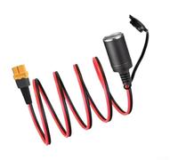 Câble adaptateur pour xt60 vers allume-cigare - 30 A - 1,5 m - Pour prise xt60 vers prise de charge de voiture - 30 A - Noir - Câble adaptateur de panneau solaire pour XT60 pour station d'alimentation