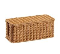 Cable Box Organizer, Charging Station Basket, Hand-Woven Cable Organizer Box, Desk Wire Box Hider, Power Strip Organizer, Decorative Cord Management, Storage Box with Lid, Wire Organizer for Home