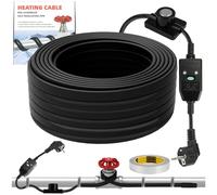 Cable Chauffant Autorégulant, 25W/M Ruban chauffant pour conduites d'eau avec thermostat 24M, protection contre le gel Câble chauffant pour conduites d'eau en métal et en plastique 230V