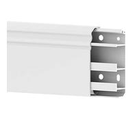 Cable Coach 6m Plinthe Profil Berlin 20x80mm en PVC avec Passage de câbles intégré Couleur: Blanc, Hauteur: 80mm (4pcs Longueur 1,5m)