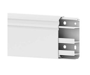 Cable Coach 6m Plinthe Profil Berlin 20x80mm en PVC avec Passage de câbles intégré Couleur: Blanc, Hauteur: 80mm (4pcs Longueur 1,5m)