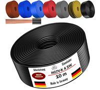 Câble conducteur H07 V-K - 1 x 4 mm² - Noir, marron, bleu foncé, jaune, gris, bleu clair ou rouge - Flexible - 5 m, 10 m, 20 m, 25 m, 30 m, 40 m, 50 m à 100 m (noir, 10 m)