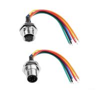 Câble connecteur aviation étanche IP67 12 mm mâle et femelle avec conducteurs en cuivre étamé et verrou résistant aux chocs pour circuits imprimés, automatisation d'usine, longueur 30 cm, options 2 à