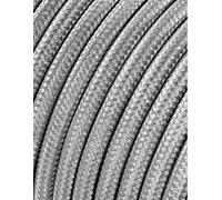 Câble Cordon Tubulaire 2x0,75mm Argent Design Rétro Argenté C64 - Edm