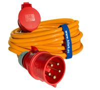 RALLONGE LA PLUS ROBUSTE DU MARCHÉ PUR H07BQ-F 5x4mm² 32A 5 broches Orange haute visibilité 50m