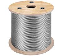 VEVOR Câble en Acier Inoxydable 316, Câble Métallique 150 m, Câble d'Acier Résistance à la Rupture 771 kg, Construction 7x7 Forte Tension Surface Lisse pour Porche Corde à Linge Clôtures de Jardin