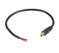 Câble d ' Alimentation avec Prise mâle DC7909 moulée pour Fil, 30cm | Conducteurs de polarité à couleur, fiche d ' alimentation mâle finie, identification claire des fils rouge