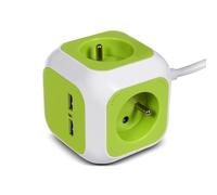 Cable d extension multiprise quadruple adaptateur 2 entrees USB pratique 1,4 m