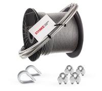Câble d'acier inoxydable gainé - SEILWERK STANKE - 40m, diamètre 4mm - Acier V4A, PVC - Charge de rupture 902KG