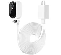 Câble d'alimentation 25 pieds compatible avec caméra de sécurité extérieure Arlo Essential 2K (2ème génération), câble de charge plat, câble d'alimentation extérieur