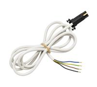 Câble d'Alimentation 4 Fils 2,5m Compatible Moteur Filaire de Volet Roulant - Fiche Débrochable Noire avec 2 Vis - Câble de Remplacement Moteur Tubulaire Ø50 Ø60 - H05VV-F 4G 0,75 mm² Blanc NF C 15-10