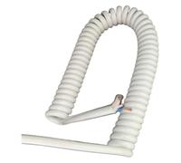 Câble d'alimentation à ressort rétractable en polyuréthane | Multicolore, 2,5 mm, 1,25/2,5/3,75 mètres : téléphone, PC, électronique, plug-in, voiture, remorque(White,Stretch 2.5 meter)