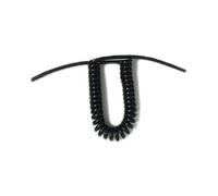 Câble d'alimentation à ressort rétractable en polyuréthane | Multicolore, 2,5 mm, 1,25/2,5/3,75 mètres : téléphone, PC, électronique, plug-in, voiture, remorque(Black,Stretch 3.75 meter)
