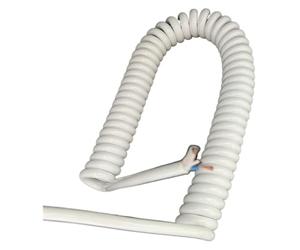 Câble d'alimentation à ressort rétractable en polyuréthane | Multicolore, 2,5 mm, 1,25/2,5/3,75 mètres : téléphone, PC, électronique, plug-in, voiture, remorque(White,Stretch 2.5 meter)