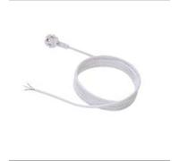 Câble d'alimentation Bachmann 305.275 Blanc, 3m, 250V 16A, connecteur Mâle coudé 90°, PVC, 1.5mm², Diamètre 8mm