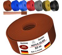 Câble d'alimentation de 10 mètres, type H07 V-K, couleur marron, avec un seul fil de 16 mm², flexible