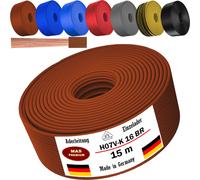 Câble d'alimentation de 15 mètres, type H07 V-K, couleur marron, avec un seul fil de 16 mm², flexible