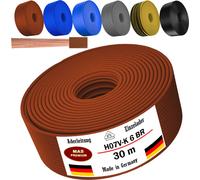 Câble d'alimentation de 30 mètres, type H07 V-K, couleur marron, section 1x6 mm², monoconducteur, flexible