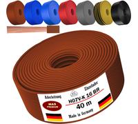 Câble d'alimentation de 40 mètres, type H07 V-K, couleur marron, avec un seul fil de 16 mm², flexible