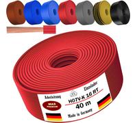 Câble d'alimentation de 40 mètres, type H07 V-K RT, 1x16 mm², rouge, monoconducteur, flexible