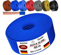 Câble d'alimentation de 50 mètres, type H07 V-K DBL, section 1x16 mm², couleur bleu foncé, monoconducteur, flexible