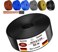 Câble d'alimentation de 50 mètres, type H07 V-K SW, section 1x6 mm², noir, monoconducteur, flexible