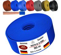 Câble d'alimentation de 90 mètres, type H07 V-K DBL, section 1x4 mm², de couleur bleu foncé, monoconducteur, flexible