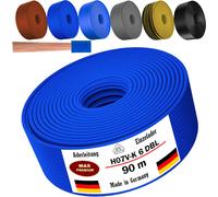 Câble d'alimentation de 90 mètres, type H07 V-K DBL, section 1x6 mm², de couleur bleu foncé, monoconducteur, flexible