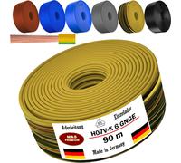 Câble d'alimentation de 90 mètres, type H07 V-K, gaine GNGE, 1 x 6 mm², vert et jaune, monoconducteur, flexible