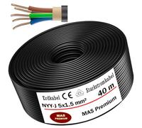Câble souterrain haute tension, 40 m, NYY-J, 5 x 1,5 mm²