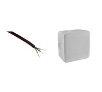 Câble d'alimentation électrique U1000R2V 3G1,5 Noir - 10m - Zenitech & Boite de derivation electrique - etanche exterieur - IP55 85X85 - Debflex - 718806 - Polypropylène, Gris