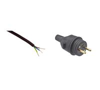 Câble d'Alimentation Électrique U1000R2V 3G1,5 Noir - 10m - Zenitech & Prise Électrique Mâle - Fiche 220 V