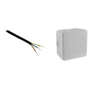 Câble d'alimentation électrique U1000R2V 3G2,5 Noir - 10m - Zenitech & Boite de derivation electrique - etanche exterieur - IP55 85X85 - Debflex - 718806 - Polypropylène, Gris