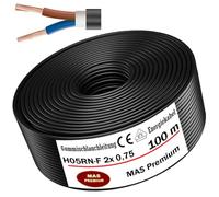 100m de câble souple en caoutchouc Câble de chantier H05RN-F 2x0,75 Flexible pour appareils