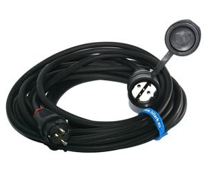 Câble d'alimentation en caoutchouc H07RN-F, 3 x 2,5 mm, avec prise et fiche SCHUKO, longueur 40 mètres