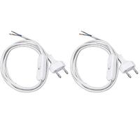 Câble d'alimentation Polypool 250v~ Abat-Jour, Blanc, 1,5 m (Lot de 2)