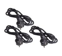 Câble d'alimentation pour câble de remplacement de chaînes légères Câble de remplacement de 1,5 mètre pour chaînes légères à l'extérieur, noir, IP44, 150 cm, lot de 3