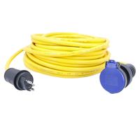 Câble d'alimentation pour chantier, 50 mètres, 3G1,5, connecteur SEV T23, 230V/16A, IP55, couleur jaune
