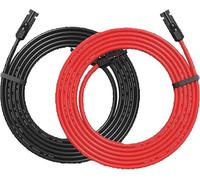 Câble d'alimentation solaire, TUV, adapté aux installations photovoltaïques, noir + rouge, 10 AWG, 30 m