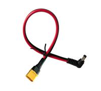 Câble d'alimentation XT60H à 90 degrés vers 5,5 x 2,1 mm, tête mâle | Fil de 30 cm 14 AWG pour une utilisation compacte de station solaire