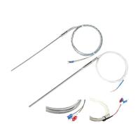 Câble de 2m, sonde 50-200mm, 900 degrés K Type J PT100, non mis à la terre, contrôleur 1 2mm 3mm 5mm, capteur température Thermocouple gainé(K 6mm,150mm)