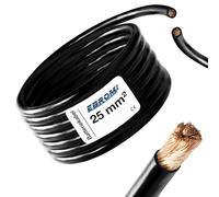 Câble de batterie de 5 m H07V-K 25 mm2 - Câble de batterie de voiture - 100% cuivre OFC - 5 m - 25 mm2