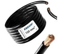 Câble de batterie noir H07V-K 150 mm² - Pour automobile/industrie - Câble de batterie 100 % cuivre OFC - Coupe au mètre selon vos souhaits - 150 mm² (150 mm²)