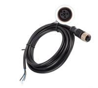 Câble de capteur femelle IP67 4 broches 2 m Connecteur en PVC plaqué or | Contacts en laiton plaqué or, gaine en PVC souple, boîtier anti-poussière, pour automates automatiques, actionneurs