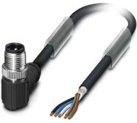 Câble de capteur M12 PUR 5 pôles mâle coudé blindé/tracté. Codage A, longueur 8,0 mètres gris noir RAL 7021,