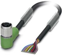 Câble de capteur M12 PVC 12 pôles femelle coudé codage A, longueur 4,0 mètres noir profond RAL 9005, câble