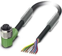 Câble de capteur Phoenix Contact M12 en PUR, 8 pôles, connecteur femelle coudé, compatible avec les chaînes porte-câbles, codage A, longueur 10,0 mètres